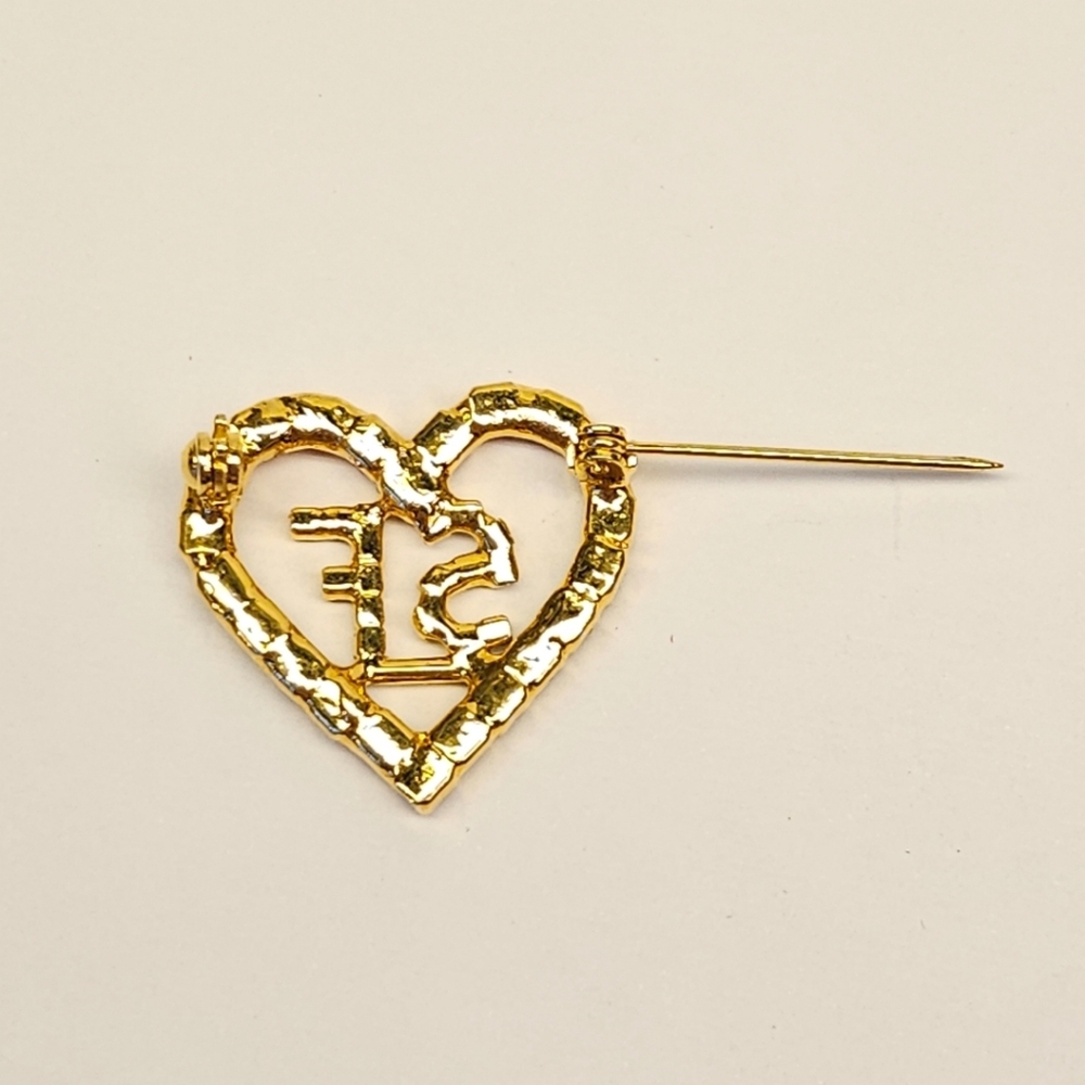 Colorful Rhinestone Heart Brooch - Picture 7 of 10